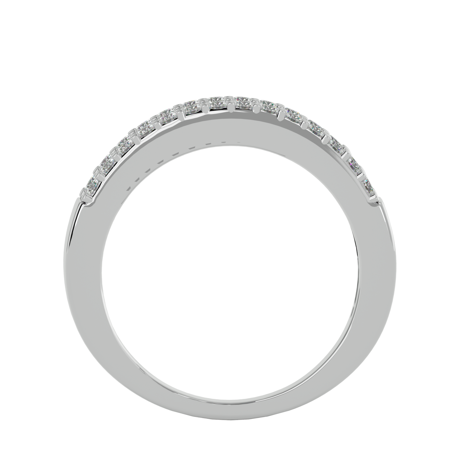 River Diamond Wedding Band